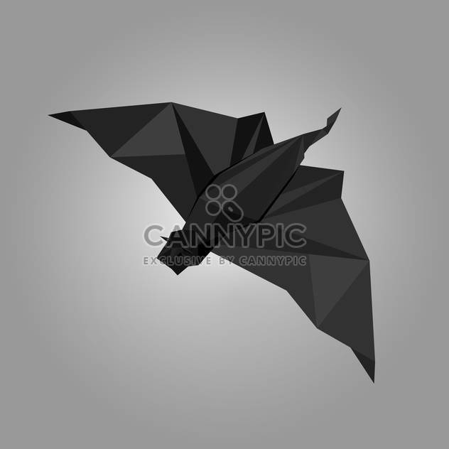 Vector illustration of black paper origami bat on grey background - бесплатный vector #125793
