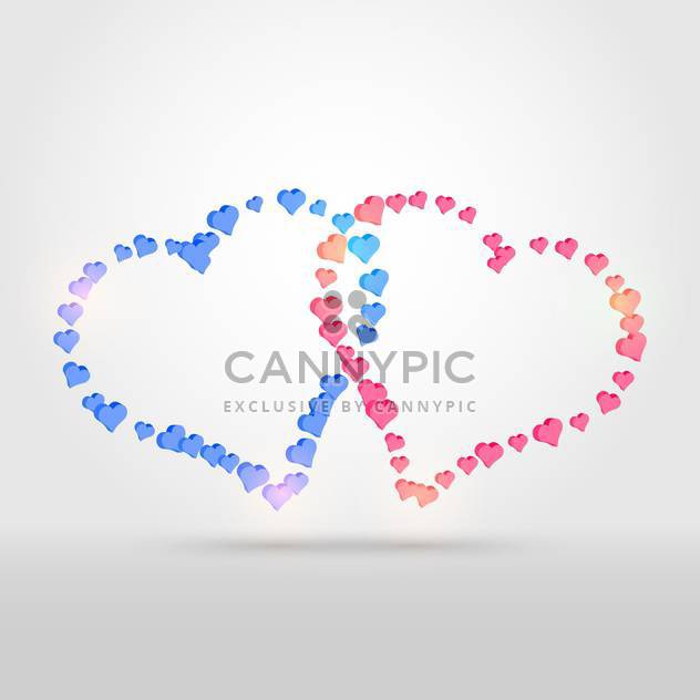 Vector background with two colorful hearts on white background - vector #125813 gratis