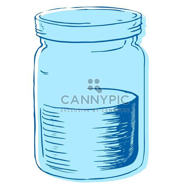 Vector illustration of glass jar with water on white background - vector gratuit #125893 