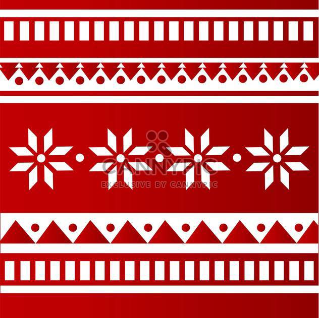 Vector red color folk background with white ornament - бесплатный vector #126153