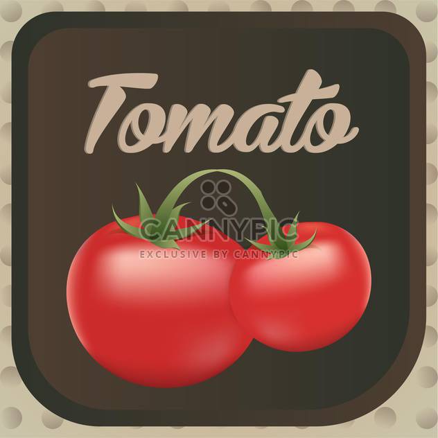 Vector illustration of red ripe tomatos label design - vector gratuit #126203 