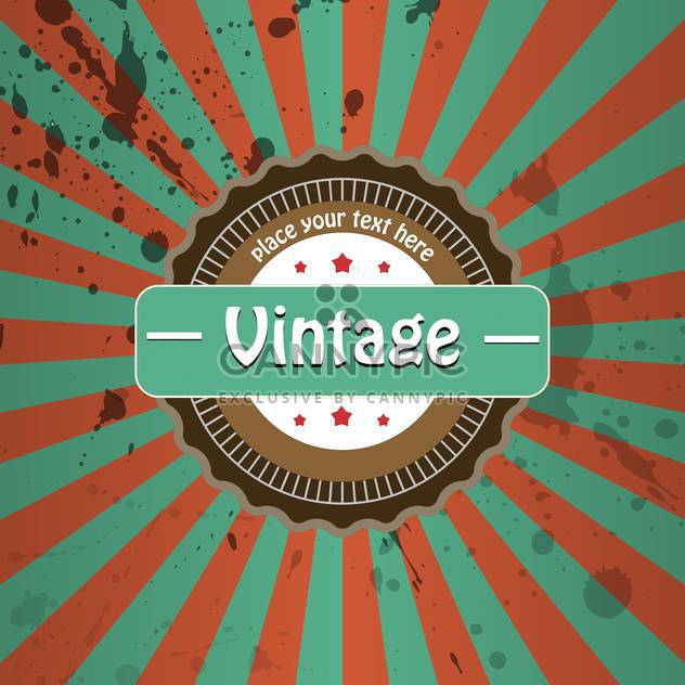 Vector vintage background with stripes and round label - Free vector #126283