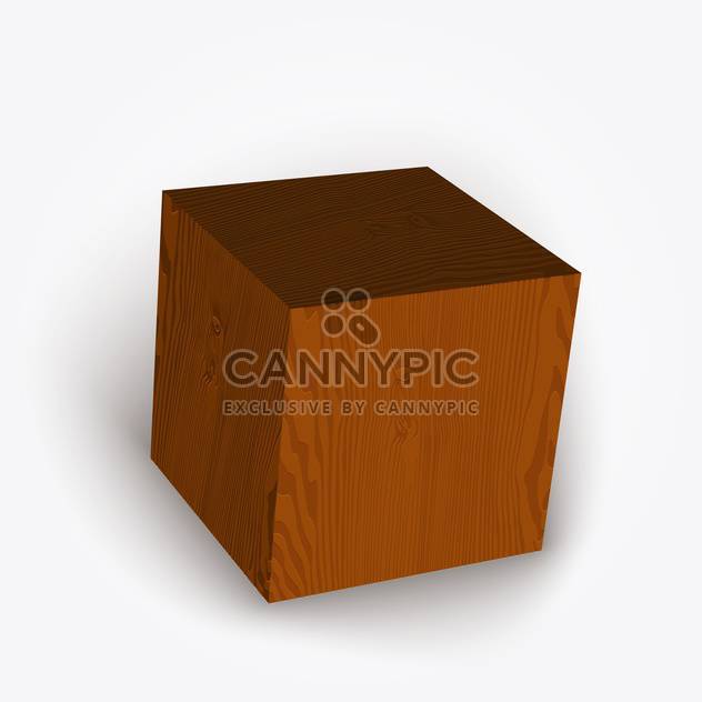 Vector illustration of wooden brown box on white background - бесплатный vector #126363