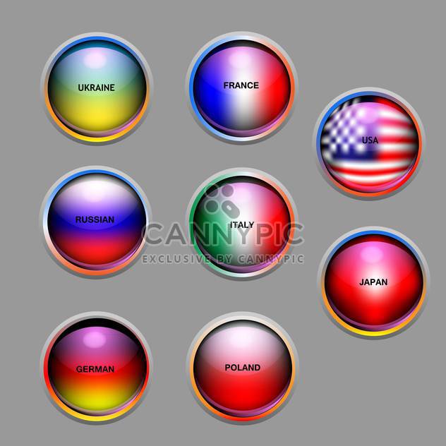 Vector set of education icons with colorful flags - Free vector #126643