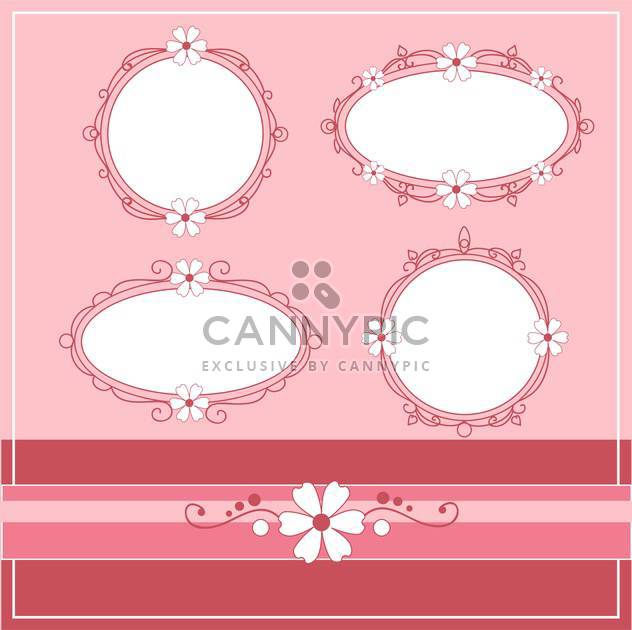 Vector set of vintage frames on pink background with text place - vector gratuit #126653 