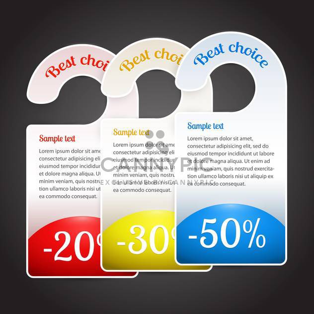 vector illustration of best choice labels on dark background - Free vector #126693
