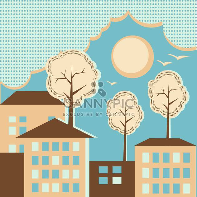 Vector city background with colorful houses - vector #126703 gratis