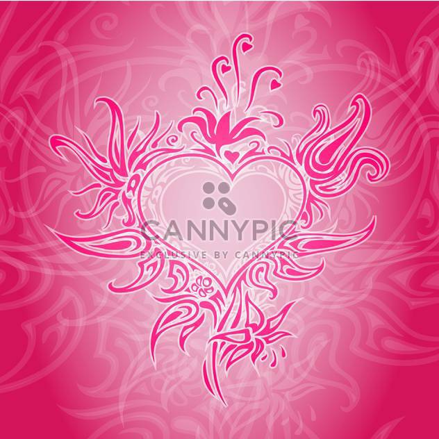 Vector red background with abstract heart. - vector gratuit #126793 