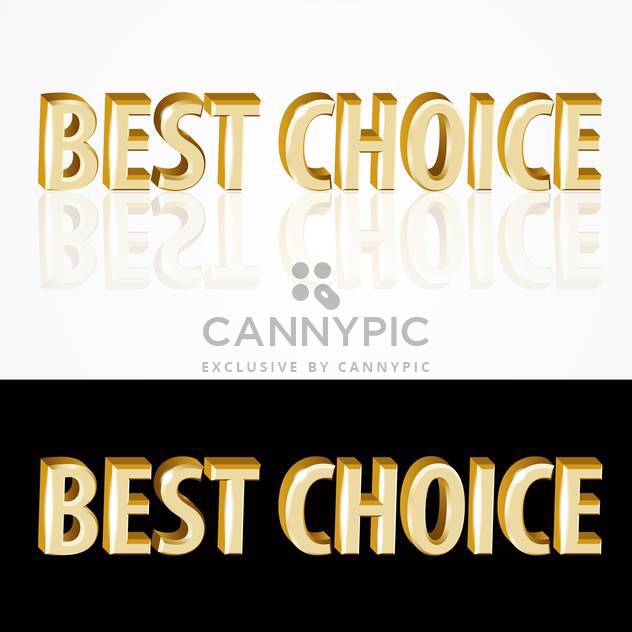 Vector gold best choice signs on black and white background - vector gratuit #126923 