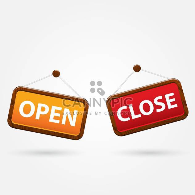 colorful open and closed signs on white background - vector gratuit #127083 
