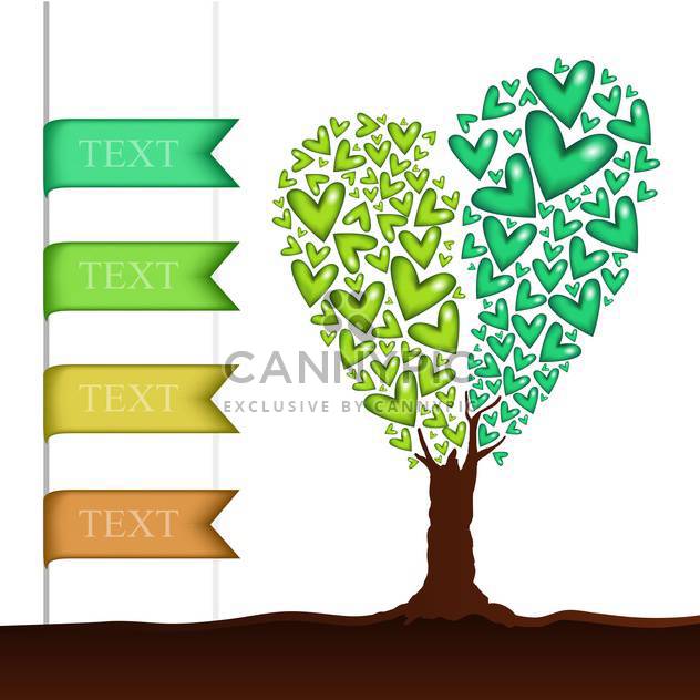 Vector background with heart shaped tree - Free vector #127303