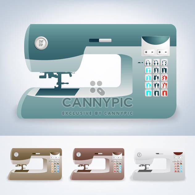 vector collection of modern sewing machines on grey background - Free vector #127483