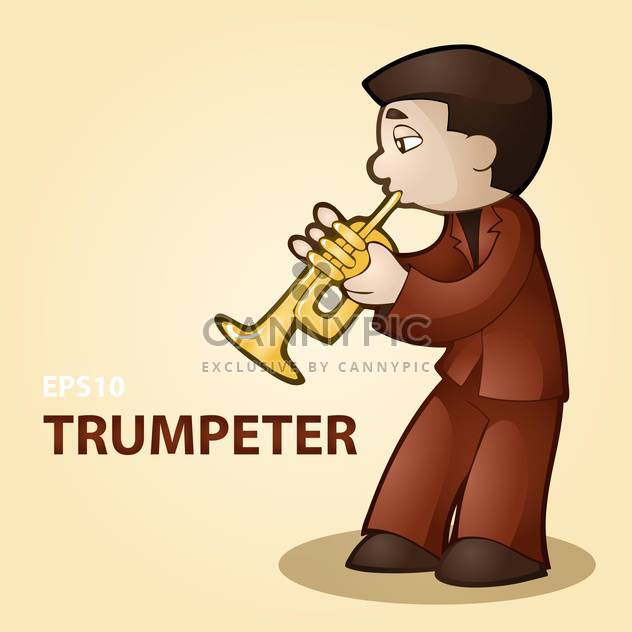 Vector illustration of male trumpeter on beige background - vector #127543 gratis