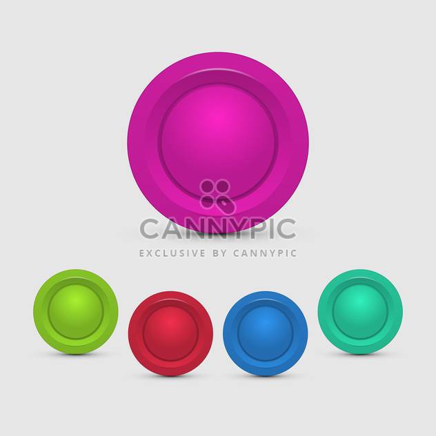 vector set of colorful buttons on white background - Free vector #127693