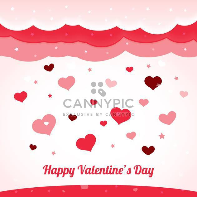 valentines greeting card with hearts, vector background - vector #128263 gratis