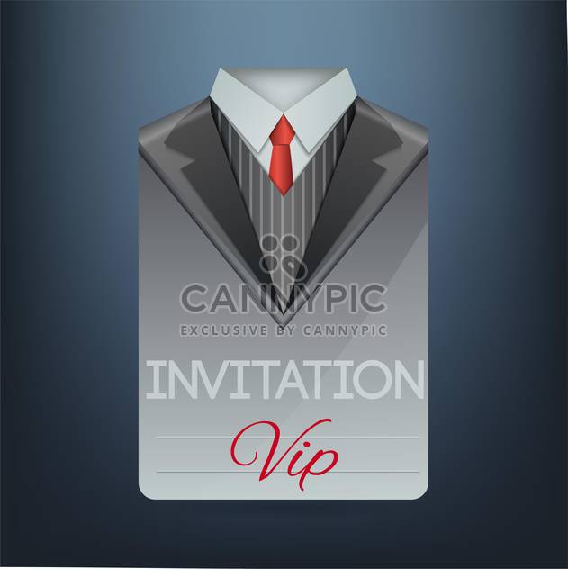 VIP invitation in the form of a suit, vector illustration - Free vector #128273