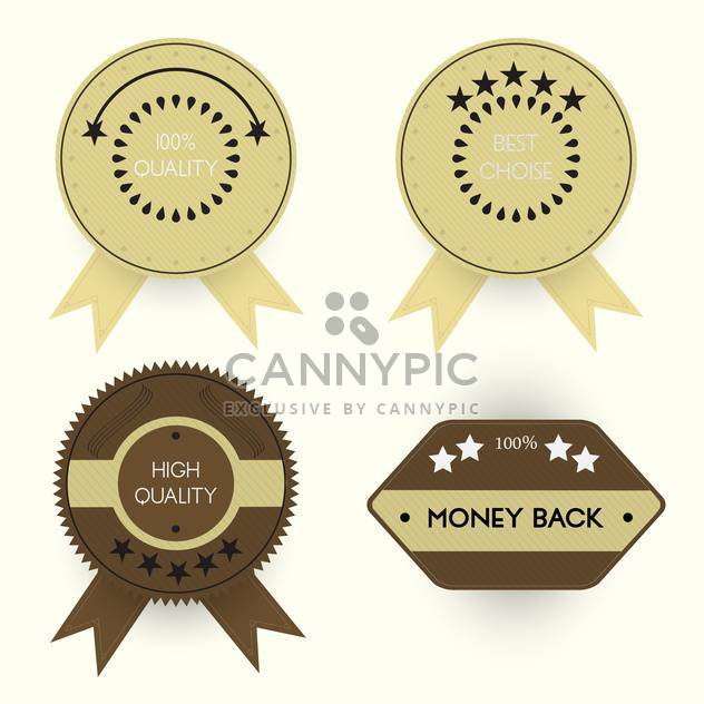Vector set of stylish quality badges - Free vector #128693