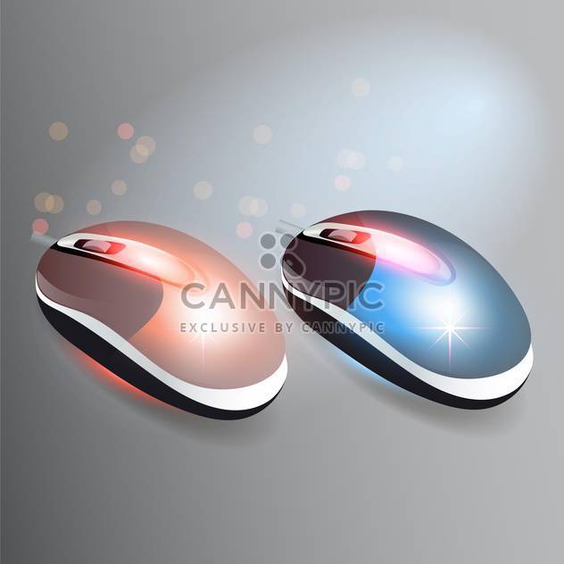 Vector illustration of red and blue wireless computer mouses - Free vector #128793