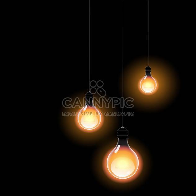 Glowing in the dark light bulbs vector illustration - Kostenloses vector #128823
