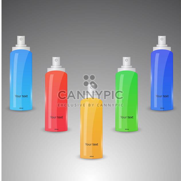 Vector set of colorful spray bottles - Free vector #128843