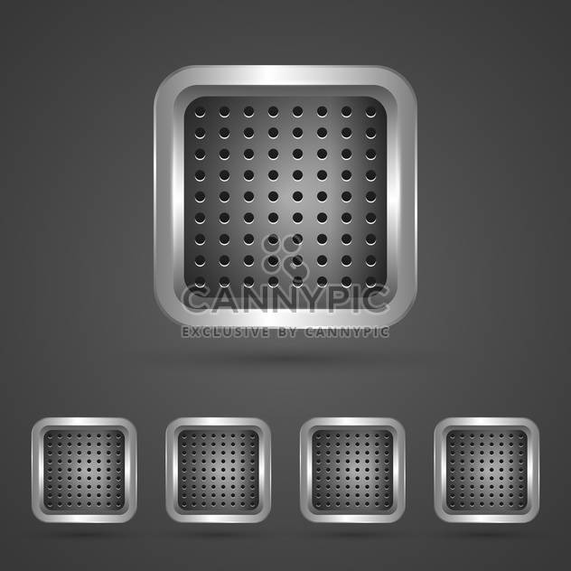 set of silver square buttons - Kostenloses vector #129103