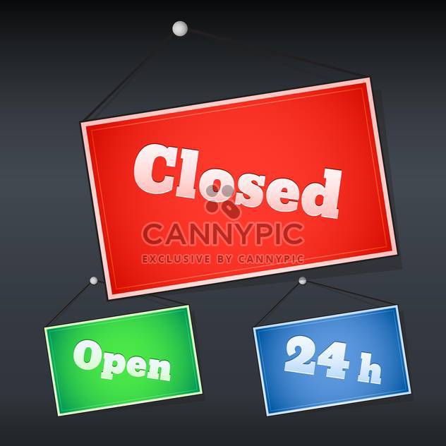 open and closed shopping signs - Kostenloses vector #129123