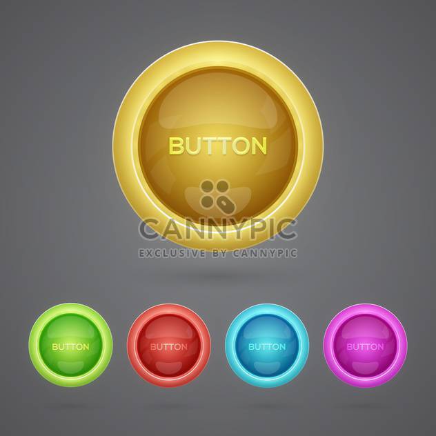 Vector set of colorful buttons on gray background - Free vector #129633