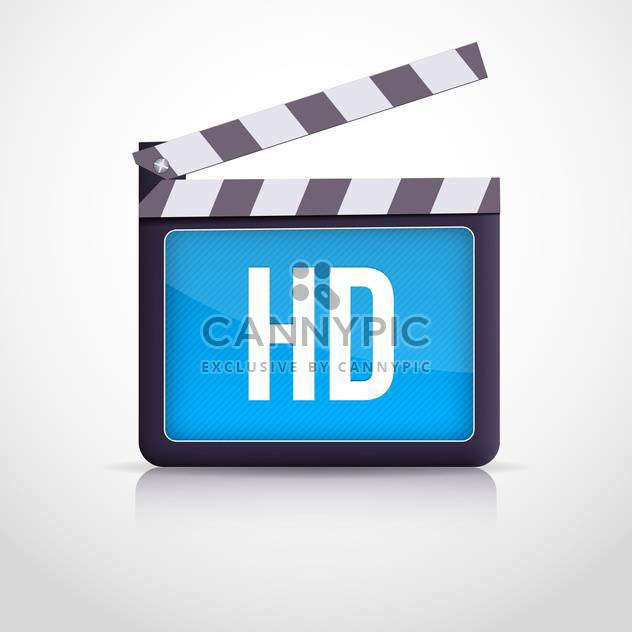 Vector illustration of movie clipboard with HD sign on white background - vector gratuit #129683 