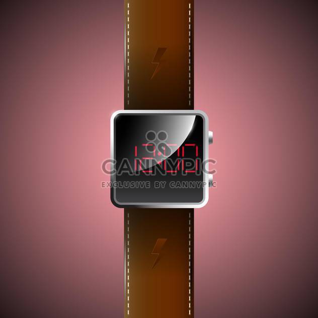 Vector illustration of led watch on red background - Free vector #129693
