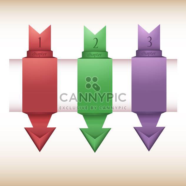 Vector illustration of colorful origami style option arrows with numbers - vector #129703 gratis