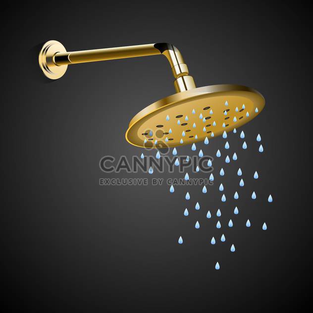 Vector illustration of a golden shower with falling water drops - vector gratuit #129953 
