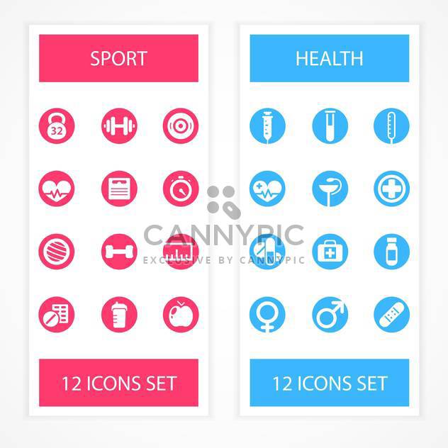 Health and Fitness icons set isolated - vector #130183 gratis