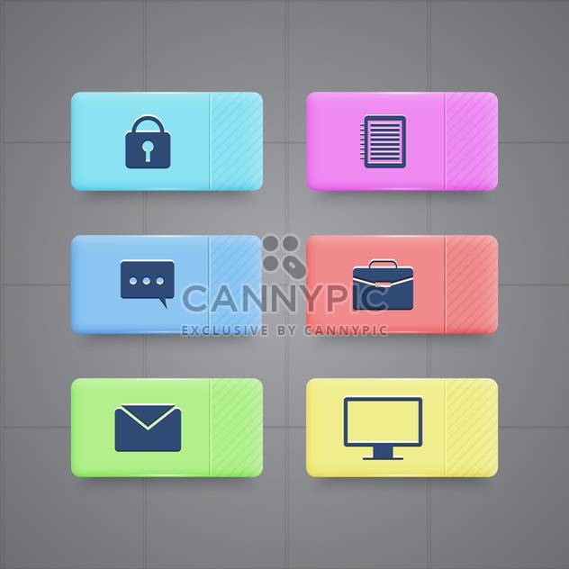 business and office icons set - vector #130343 gratis