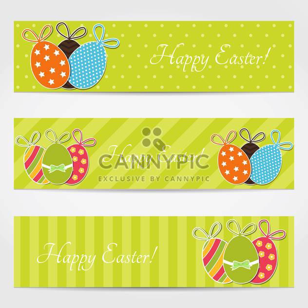 Set with easter eggs banners - vector #130373 gratis