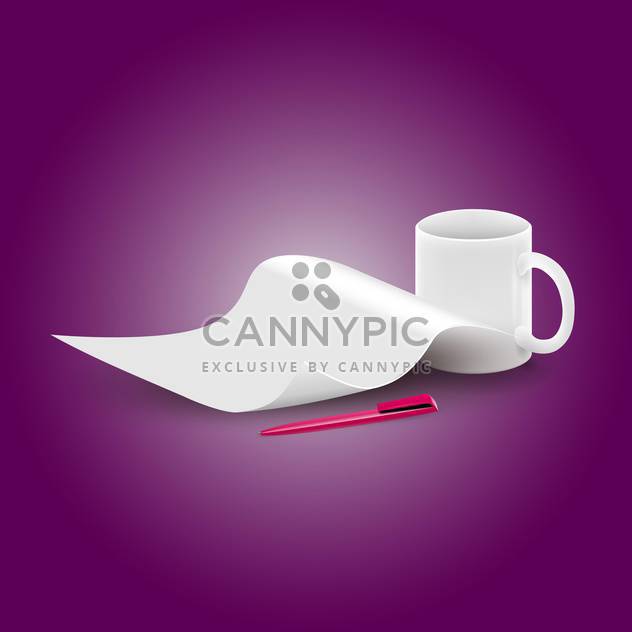Vector piece of paper and a cup - vector gratuit #130443 