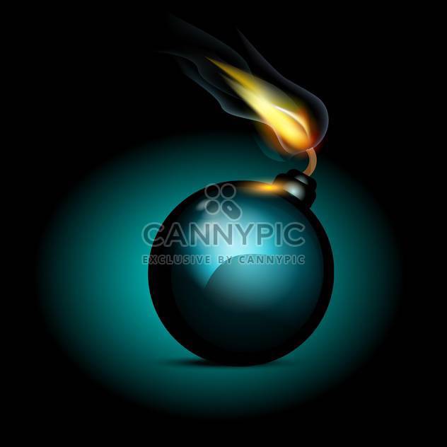 Vector bomb icon, on black background - Free vector #130463