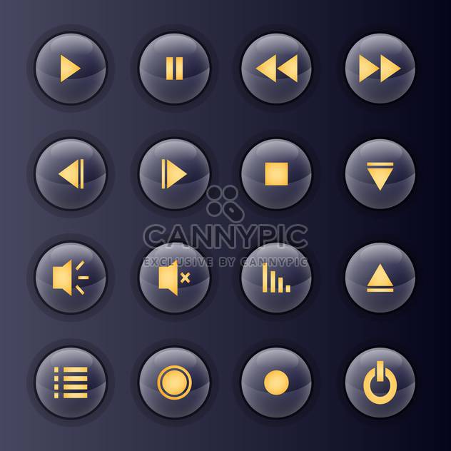 multimedia buttons on dark background - Kostenloses vector #130593