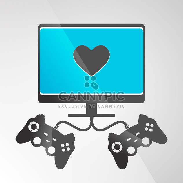 vector illustration of video game console on grey background - vector #130653 gratis