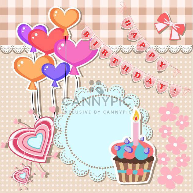 vector illustration of birthday card with text place - бесплатный vector #130793