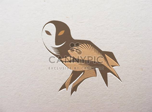 Decorative owl vector illustration on paper background - vector #130853 gratis