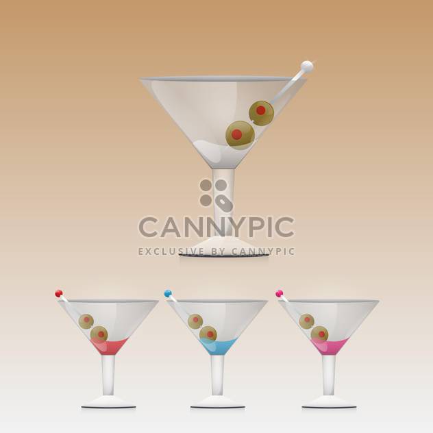 Martini drink in glass vector illustration - Free vector #130913