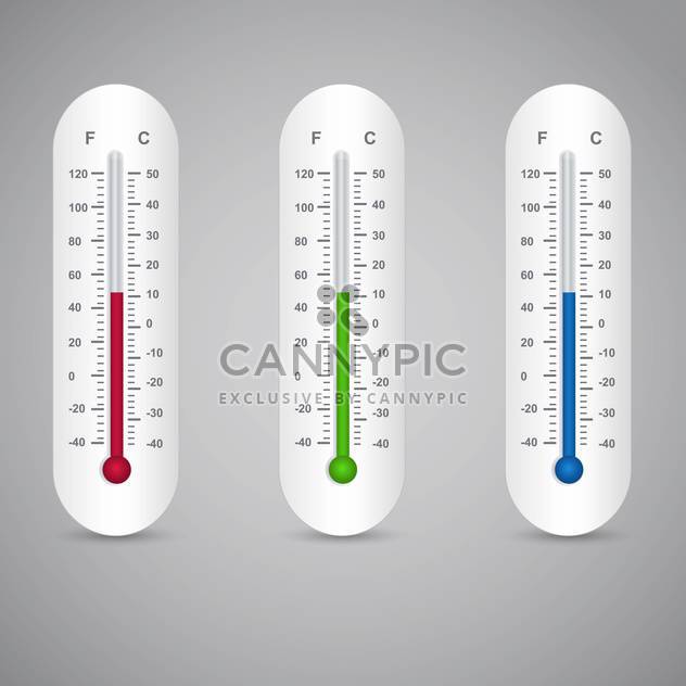 Three thermometers vector set on grey background - vector gratuit #131383 