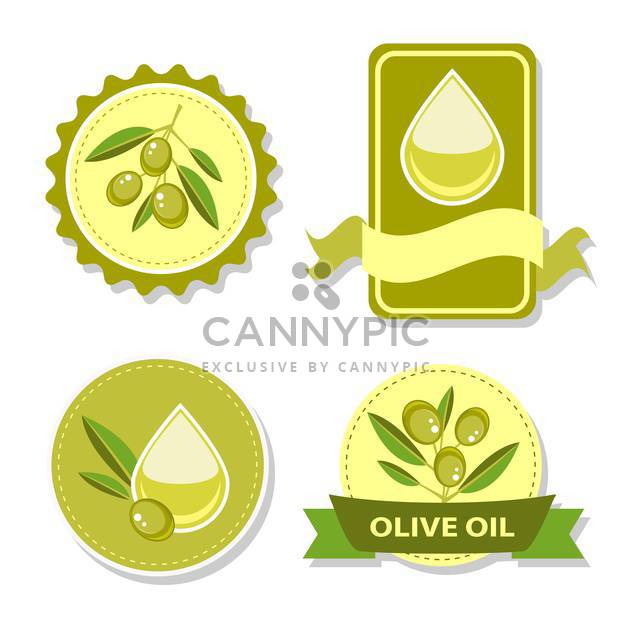 Icon of vector olive oil labels on white background - vector gratuit #131453 