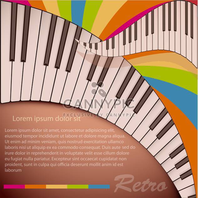 Musical background with piano keyboard - vector gratuit #131513 