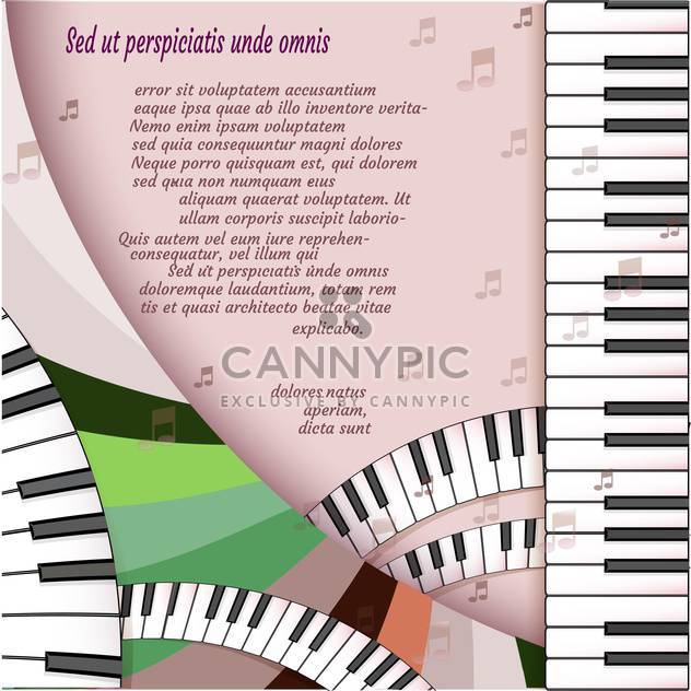 Musical background with piano keyboard - vector #131543 gratis