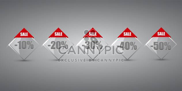 Set of sale labels on grey background - Free vector #131553
