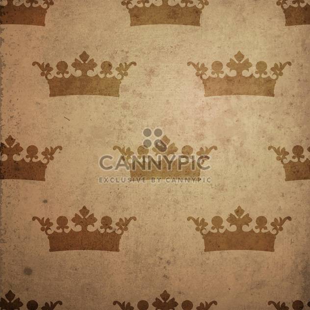 Vintage seamless background with crowns - vector #131783 gratis