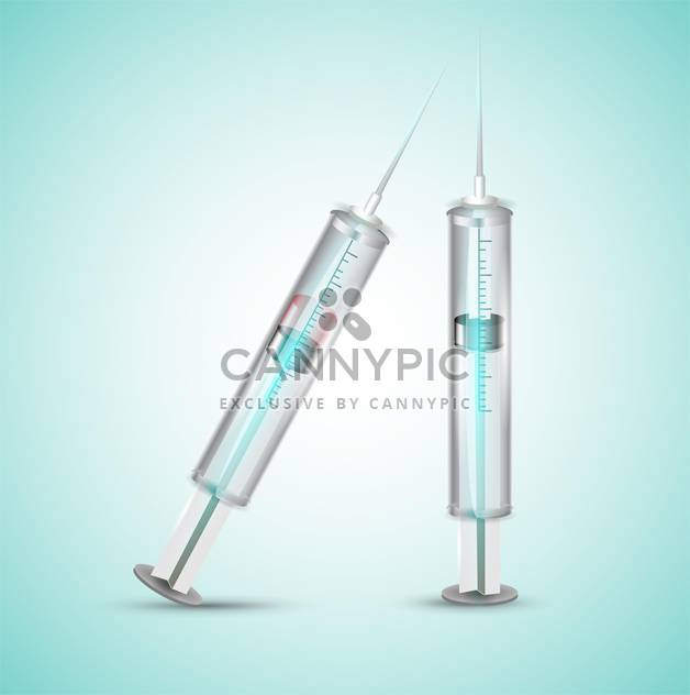 two vector syringes on light blue background - Kostenloses vector #132003