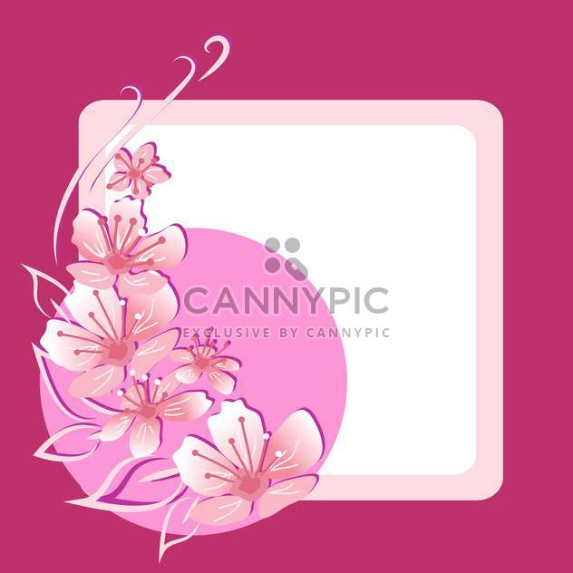 Vector floral frame on pink background - vector #132073 gratis
