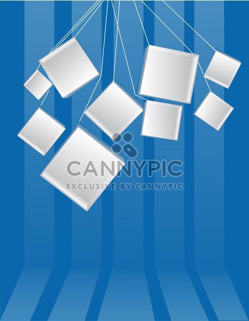 blue background with white cubes on the ropes ,vector background - Free vector #132283